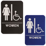 Women ADA Compliant Sign with Wheelchair, 6" x 9"