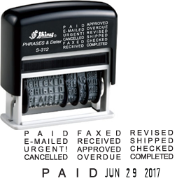 Shiny S-312<br>Self-Inking Dater with Phrase Band